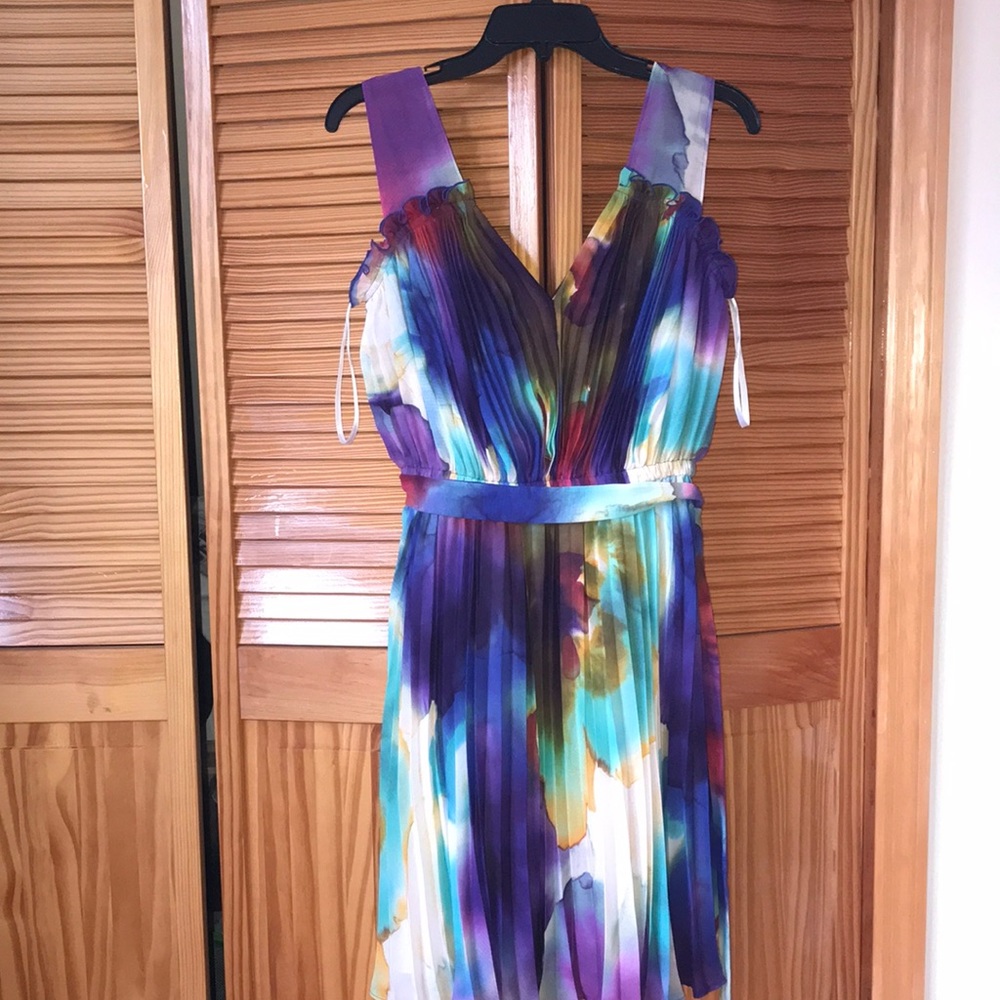 Water color v neck dress
